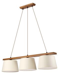 Lustră pe cablu AIDA 3xE27/15W/230V, diam. 25 cm, stejar/crem