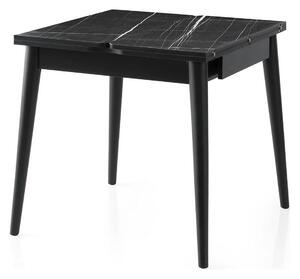 Masa extensibila TOTEM 3041, negru cu efect de marmura, PAL melaminat