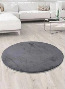 Covor 202BLY1364, 80x80 cm, forma rotunda, poliester, gri inchis