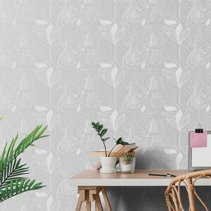 Tapet frunze magice în design gri