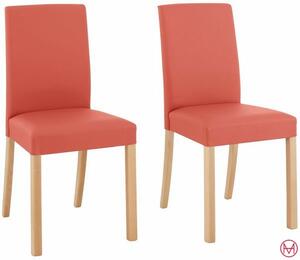 Set 4 scaune Nina portocalii piele ecologica