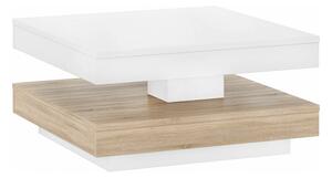 Masuta cafea MANDY, alb/stejar sonoma, 70x70x34 cm