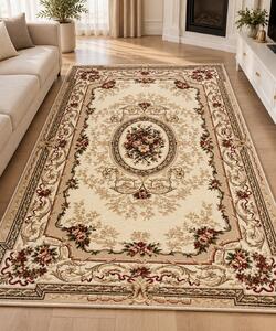 Covor Clasic Lotos 568 100 Crem-Bej, Model Oriental Dreptunghi, Crem, 50x80