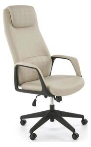 Scaun birou RAZOR, bej/negru, piele ecologica, 66x73x116-124 cm