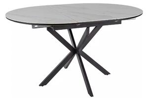 Masa extensibila GASTON, alb mat cu efect de marmura, ceramica/metal