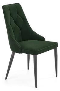 Scaun K365, verde inchis/negru, stofa catifelata/metal, 52x57x90 cm