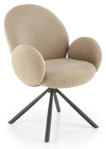 Scaun rotativ K498, cappuccino/negru, stofa buclata/metal, 64x63x90 cm