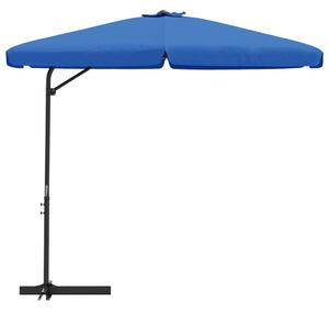 Umbrelă soare de exterior stâlp din oțel albastru azur 300 cm