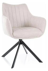 Scaun living rotativ AZALIA, bej deschis/negru, stofa clasica/metal, 6