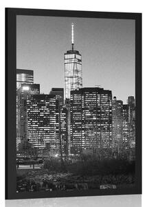 Poster centrul New York-ului în alb-negru