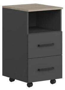 Comoda birou OFFICE NEW, gri antracit/stejar sonoma, PAL, 41x45x73 cm