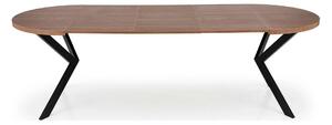 Masa extensibila PERONI, nuc/negru, PAL furniruit /otel, 100/250x100x7