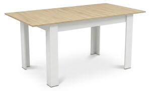 Masa extensibila de dining MADO 120/160x80 cm, alb/stejar sonoma