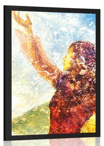 Poster femeie pictată în design magic