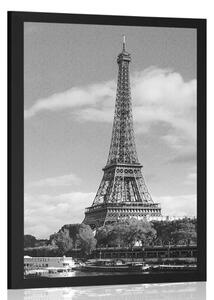 Poster panoramă frumoasă a Parisului în design alb-negru