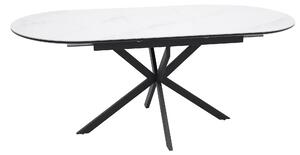 Masa extensibila pentru sufragerie GASTON, alb/negru, ceramica/metal