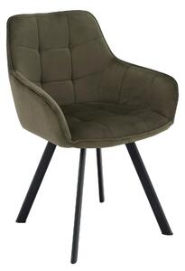 Scaun PETIN, stofa catifelata verde - Bluvel 77, 59x62x85 cm
