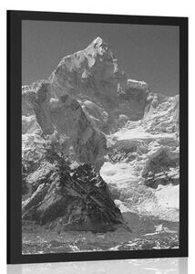 Poster vârful de munte frumos în design alb-negru