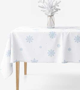 Goldea față de masă de crăciun 100% bumbac - fulgi albaștri pe alb 80 x 80 cm