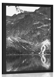 Poster ochiul mării în Tatra în design alb-negru