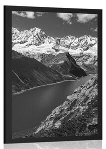Poster parcul național Patagonia în Argentina în design alb-negru