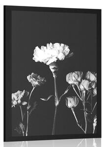 Poster flori elegante în alb-negru