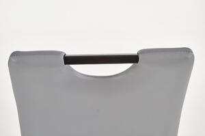 Scaun tapitat K371, gri/negru, piele ecologica/metal, 42x55x100 cm