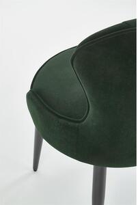 Scaun tapitat K366, verde inchis/negru, stofa catifelata/metal, 52x58x
