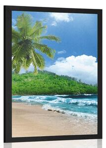 Poster plajă frumoasă pe insula Seychelles
