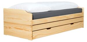 Pat extensibil FLOPY 90x200, stejar, lemn, cu somiera