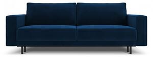 Canapea extensibila Caro cu 3 locuri si tapiterie din catifea, albastru royal