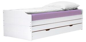 Pat extensibil FLOPY 90x200, alb, lemn, cu somiera