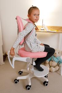 Scaun pentru copii în creștere cu suport și tracturi Aureola (roz + alb). 1028719