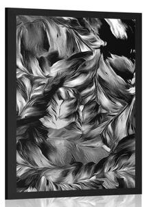 Poster retro mutări de flori în design alb-negru