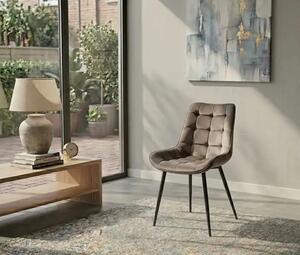 Scaun living din catifea si picioare metalice,Ola