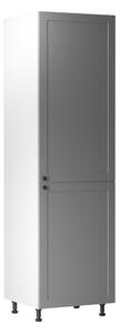 Dulap pentru frigider încorporabil, gri mat/alb, model universal, LAYLA D60ZL
