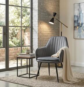 Scaun living din catifea si picioare metalice Cora