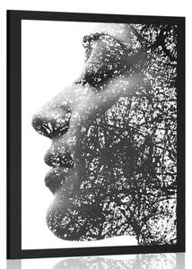 Poster femeie cu elementele abstracte