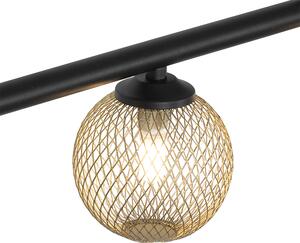 Lampă modernă suspendată neagră cu aur 100 cm 5 lumini - Athens Wire