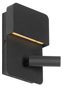 Aplică modernă neagră cu LED cu USB și lampă de citit - Robin