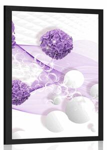 Poster flori cu fundal abstract