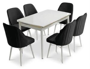 Sormis Set Extensibila 80x 135 (80 x 178) Si Scaun 6 Buc Maro
