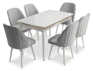 Sormis Set Extensibila 80x 135 (80 x 178) Si Scaun 6 Buc Maro