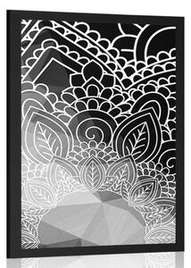 Poster elemente Mandala än design alb-negru