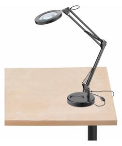 Lampă LED dimabilă de masă cu lupă Extol LED/8W/5V 2900/4500/7500K negru