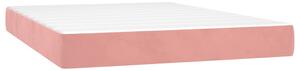 Saltea de pat cu arcuri, roz, 140x190x20 cm, catifea