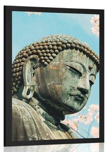 Poster statuia lui Buddha lângă cireș