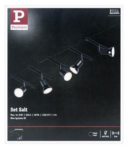 Paulmann 94446 - Sistem complet cu cablu SALT, 230 V, set 5 x GU5,3/10W, negru