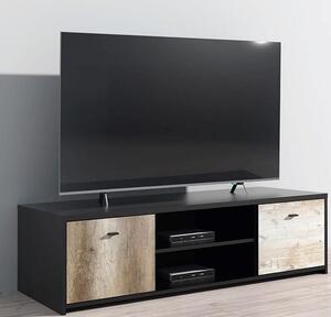 Comoda TV Sanne, negru/maro, PAL, 136x52x39 cm