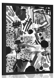 Poster abstracție pop art în alb-negru